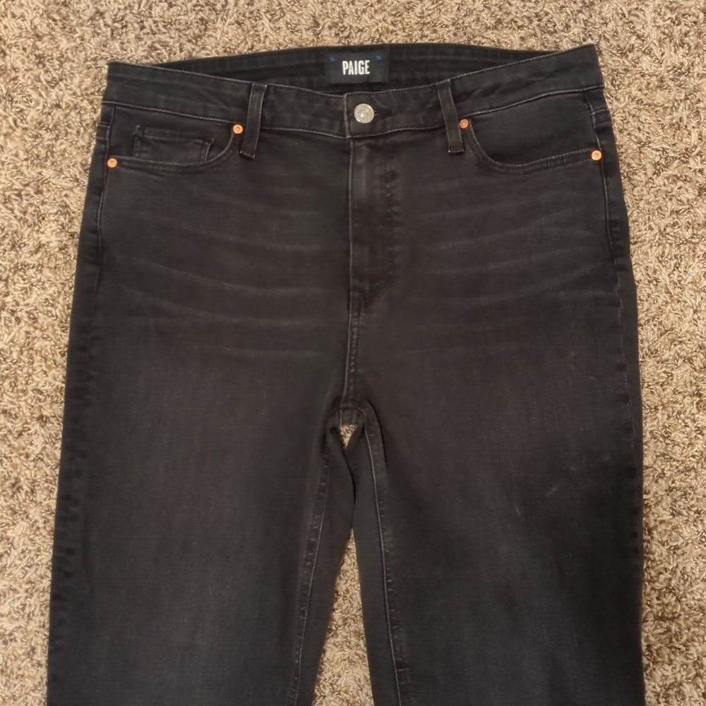 Paige Cindy endless night black high rise straight leg jeans - Picture 2 of 10